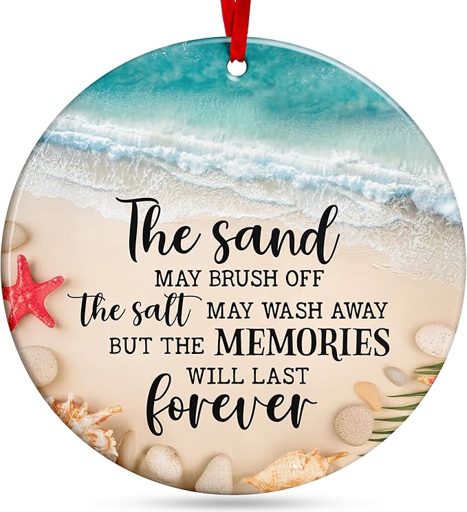 Beach Christmas Ornaments - Coastal and Ocean-Themed Ornaments for Festive Beachy Christmas Tree, Perfect for Beach Lovers and Coastal Decor Fans, Unique, Beachy Ornaments for Chrismas Tree