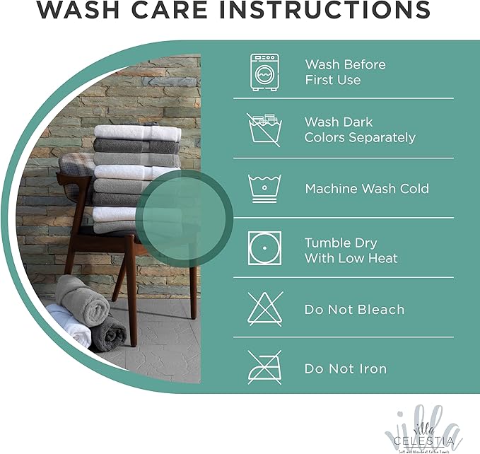 100% Cotton Bath Towel Set of 24-6 Bath Towels, 6 Hand Towels, 12 Wash Cloths, Sustainable, Soft, Highly Absorbent, Combed Cotton 24 Piece Set for Hotels, Spa, Bathroom, Dorm, Teal