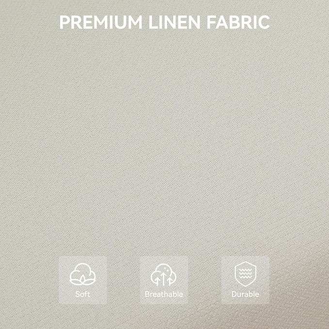 43.5'' Linen Bedroom Bench, Upholstered End of Bed Bench, Padded Vintage Dining Bench, Entryway Bench with Solid Wood Legs, Kitchen, Living Room, Hallway, White