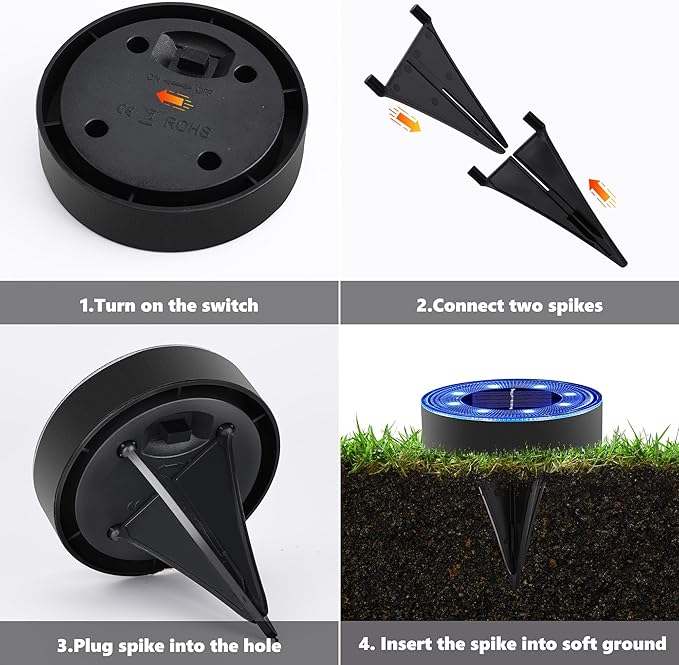 Joomer Solar Ground Lights, 16 Pack 8 LED Solar Lights Outdoor IP68 Waterproof Disc Light In-Ground Landscape Lighting Outdoor for Patio Pathway Lawn Yard Driveway Walkway (Blue)