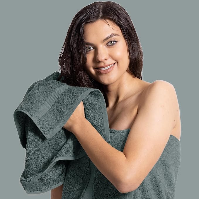 Chakir Turkish Linens Premium Cotton Absorbent Turkish Towels (Hand Towel - 4 Piece Dark Gray)