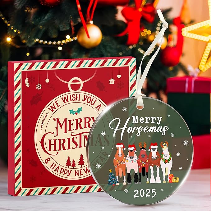 Horse Gifts for Women - Horse Ornaments for Christmas Tree, Unique Cowgirl Gifts for Women, Acrylic Western Ornaments, for Horse Lovers & Girls