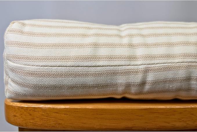 Barnett Home Decor Dining Chair Cushions with Ties, 16.5 x 18, Pack of 4 – Madrid Grey Gingham Check – 100% Cotton, Latex Foam Fill, Made in USA