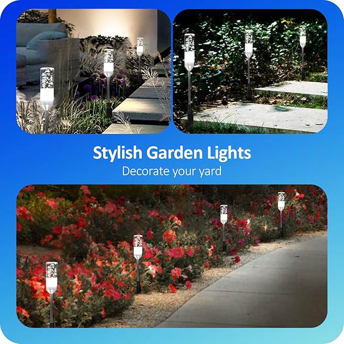 Pathway Lights Outdoor,12V Low Voltage Landscape Lighting, 6 Pack 570 Lumen Bright LED Path Lights, IP65 Waterproof Extendable Garden Lights for Yard Walkway Patio Lawn, 6000K