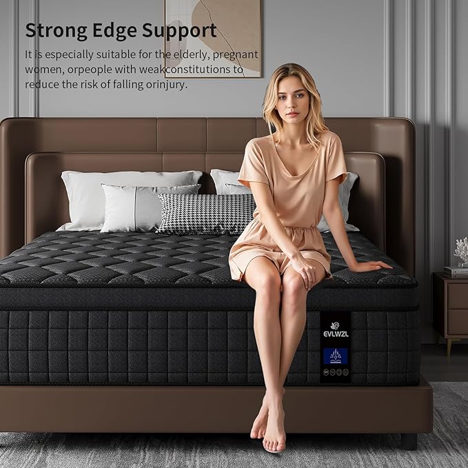 10 Inch King Size Mattress, Medium Firm Hybrid King Mattresses, Memory Foam Mattress in a Box with Individually Wrapped Pocket Springs, Reinforced Edge Support, Pressure Relief,Motion Isolation