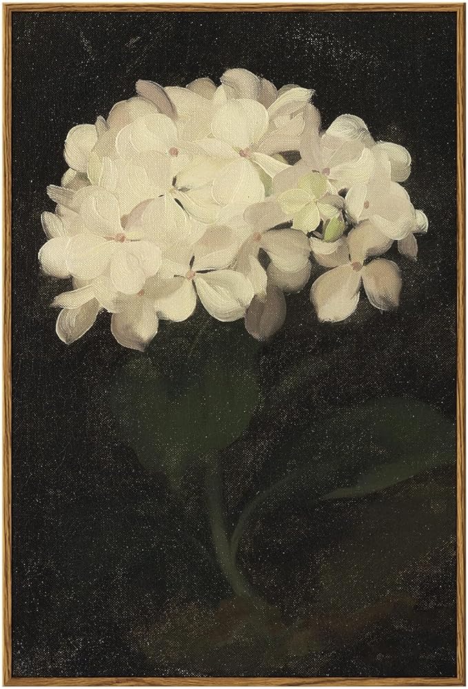 InSimSea Framed Wall Art - Large Canvas Prints for Living Room, Bedroom, Bathroom, Kitchen & Office Decor - White Hydrangea Oil Painting - 16x24in