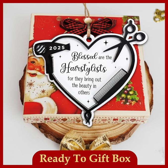 Hairdresser Ornament 2025, Hair Stylist Christmas Ornament, Hairstylist Gifts Women, Hairdresser Christmas Ornaments, Gifts for Hairstylist Women, Barber Stuff, Wooden Ornaments