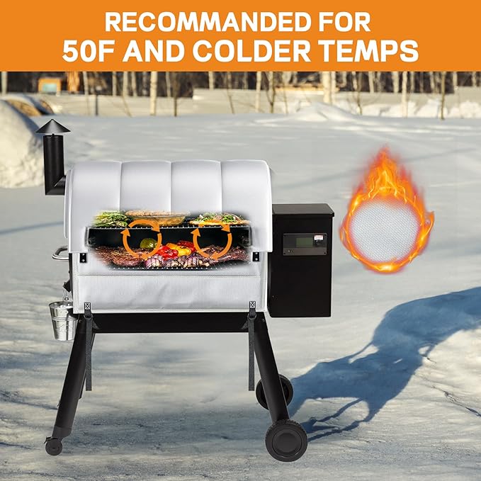 Insulation Blanket for Traeger Pro 780 Series TFB78GZEC TFB78GLEC and Ironwood 885 Series TFB89BLFC Wood Pellet Smoker Grill,BAC627 Pro 780 Insulation Blanket Grill Accessory for Winter Smoking,Silver