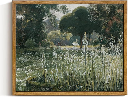 InSimSea Framed Canvas Wall Art Vintage Decor, Landscape Wall Art, Wall Art for Living Room, Summer Hyacinths Vintage Prints Wall Decorations for Living Room Bedroom Office, 9"x11"