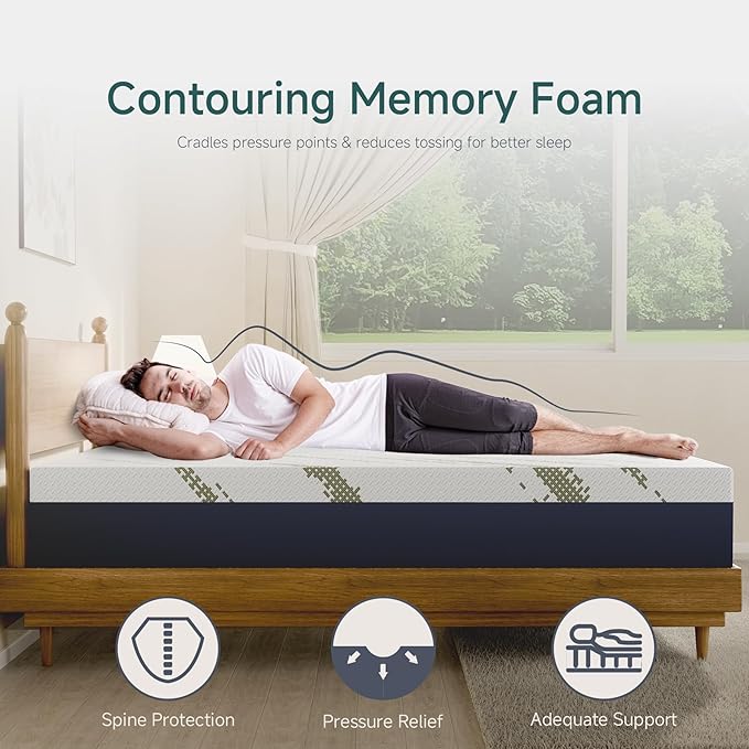 12 Inch King Mattress, Gel Memory Foam Bed in a Box, Medium Firm, CertiPUR-US Certified, Pressure Relief, Comfortable Sleep for Couples, Master Bedrooms, Guest Rooms