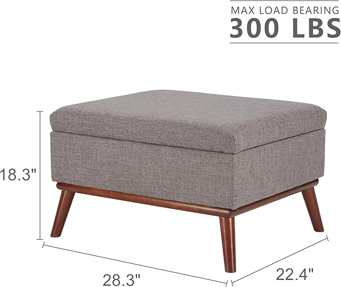 Kingfun 65" W Loveseat Sofa with Ottoman Coffee Table, Mid Century Modern Decor Love Seat Couches and Ottoman with Storage for Living Room, Button Tufted Upholstered Love Seats Furniture Set, Grey