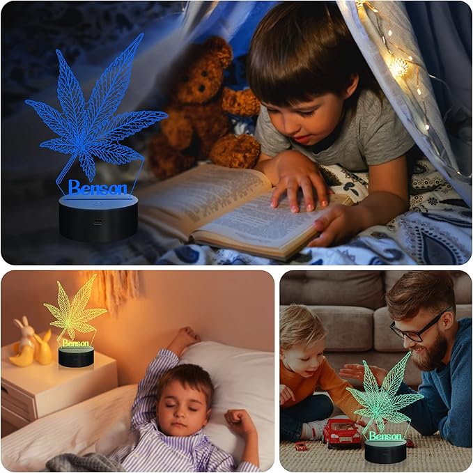 Personalized 3D Leaf LED Light 16 Color Changing Table Light Night Light with Remote Control 16 Colors Changing Table Desk Bedroom Decor Optical Home Room Store Decoration