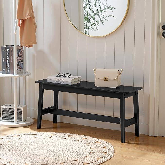 HOOBRO 39.3'' Bamboo Dining Bench, Farmhouse Kitchen Table Bench, Kitchen & Living Room Furniture, Easy to Assemble, Sturdy and Stable, Black BK03CD01G2