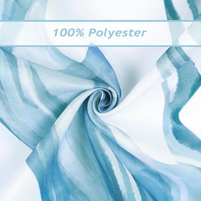 Bonhause Jellyfish Shower Curtain, Teal Blue Ocean Turtle Coastal Beach Bathroom Curtain 72x72 Inch Polyester Fabric Waterproof Bath Curtain with 12 Hooks