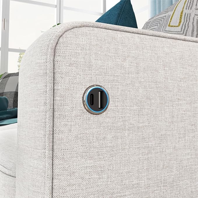 Sectional Couches for Living Room - Deep Seater Couch Living Room-Comfy L Shape Modular Sofa,with Storage Chaise-Washable Covers-Suitable for Living Rooms,Apartments,Rooms and Offices-Beige,USB