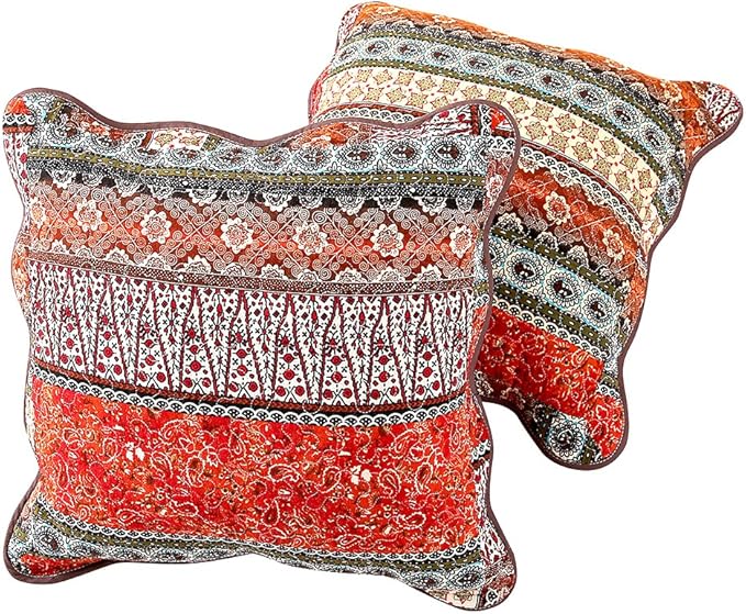 NEWLAKE Striped Classical Style Cotton Throw Pillow Covers (2 Pieces, 18X18 Inch)