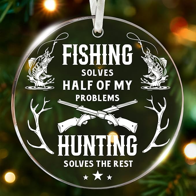 Fishing Ornament for Christmas Tree - Unique Hunting and Fishing Gifts for Men, Perfect Ornaments Gifts for Fisherman, Ideal Gift for Fisherman and Hunting Enthusiast