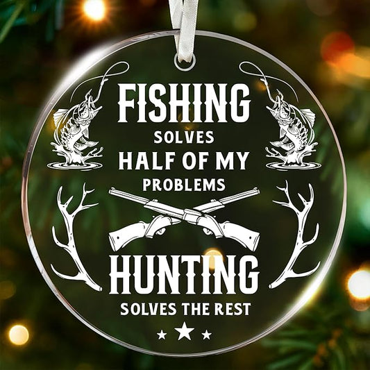 Fishing Ornament for Christmas Tree - Unique Hunting and Fishing Gifts for Men, Perfect Ornaments Gifts for Fisherman, Ideal Gift for Fisherman and Hunting Enthusiast