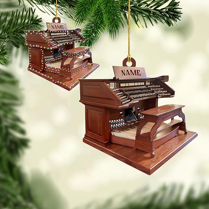 Mostefy Personalized Organ Christmas Ornament 2025, Custom Name Musical Instrument Holiday Decoration, Unique Pipe Organ Keepsake Gift for Musicians & Music Lovers (Organ1)
