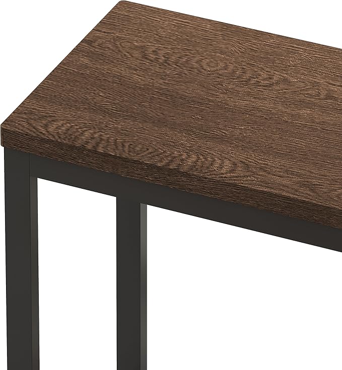 Harper & Bright Designs 4-Piece Dining Set with Long Table & 3 Stools, Space-Saving Design, for Kitchen/Living Room, Dark Brown