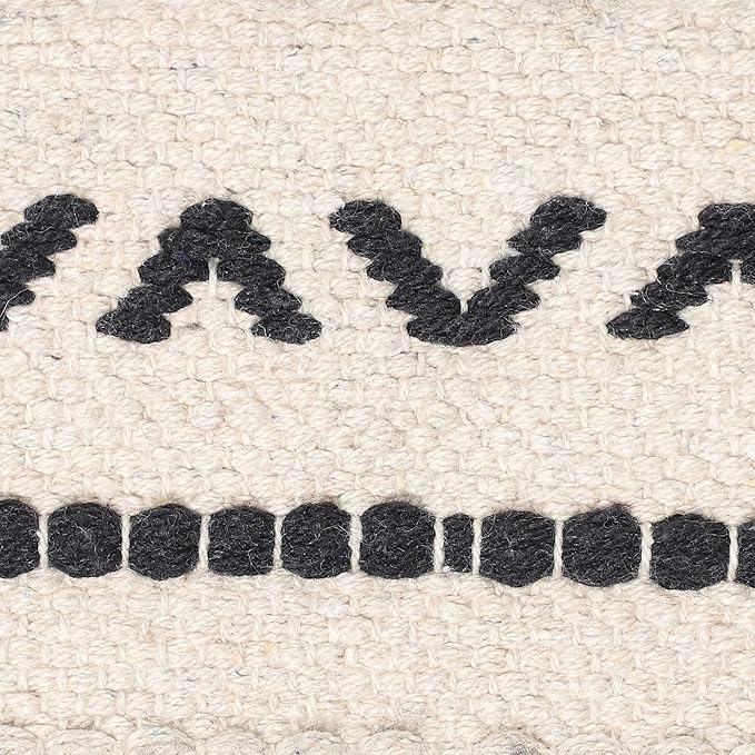 REDEARTH Handmade Boho Throw Pillow Covers - Bohemian Chic Farmhouse Style - Accent Woven Indoor and Outdoor Pillow Cushion Cases for Couch - Bed - Chair - Sofa - Benches – Set of 2-18"x18" - Black