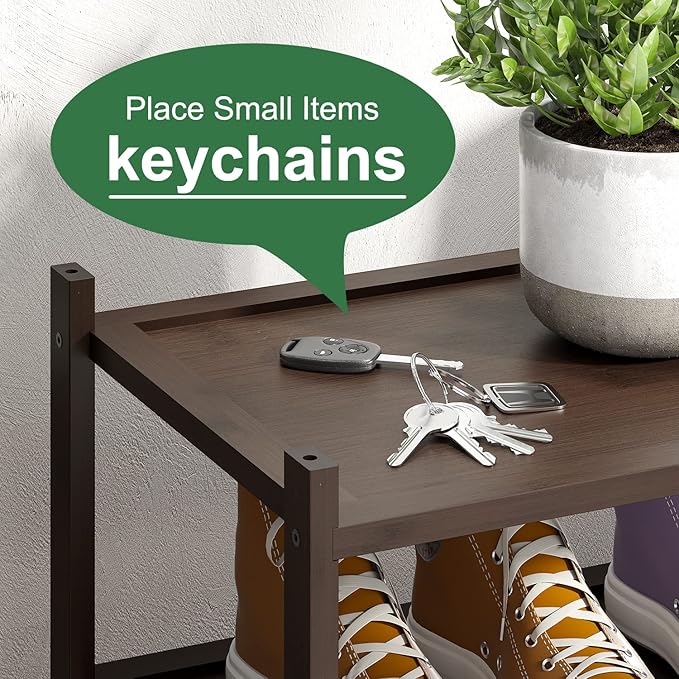 Shoe Rack for Entryway, Bamboo Wood Shoe Rack 4-Tier, Stackable Shoe Organizer for Closet, Free Standing Shoe Racks for Indoor & Outdoor