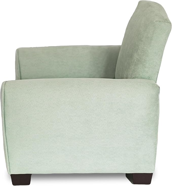 Toddler Personalized Armchair, Kids Upholstered Rocking Chair with Personalization, Toddler Chair with Personalized Name, Comfy Child Armchair, (Seafoam Green Suede, Legs)