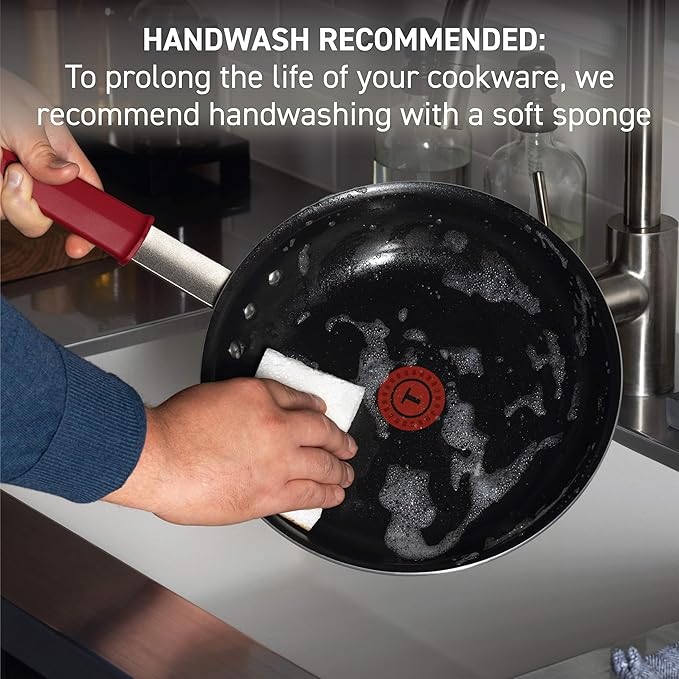 T-fal Professional VX3 Brushed Nonstick Fry Pan with Stainless Steel Handle 10 Inch, Oven Broiler Safe 400F, Cookware, Pots and Pans, Frying Pan, Restaurant Grade, Certified by the NSF and CBA, Black