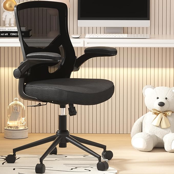 Office Chair, High Back Desk Chair Adjustable Height and Ergonomic Design Home Office Computer Chair Executive Lumbar Support Padded Flip-up Armrest Swivel Task Chair