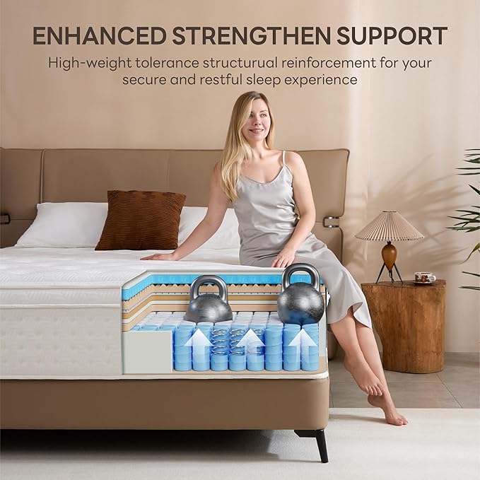 LIKIMIO 10 Inch Twin Mattress, Cool Hybrid Mattress in a Box, Gel Memory Foam, Individual Pocket Springs for Strong Edge Support, Motion Isolation, Pressure Relief, Oeko-TEX & CertiPUR-US, SG Made