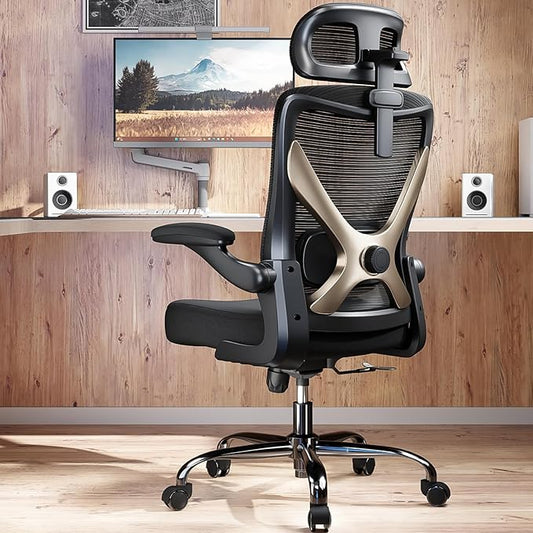 Ergonomic Office Chair-Mesh Computer Desk Chair Comfy, High-Back Gaming Chairs with 3D Headrest & Lumbar Support, Executive Task Chair for Adults, Comfortable for Long Hours
