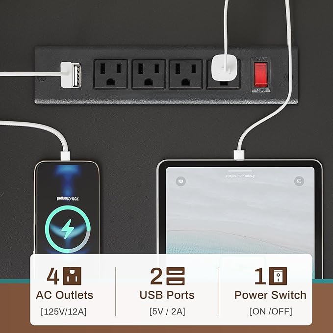 SEDETA Corner Computer Desk, Reversible L Shaped Computer Desk with Fabric Drawers and Power Outlet, Gaming Desk with Led Lights, Hutch and Storage Shelf for Home Office, Black