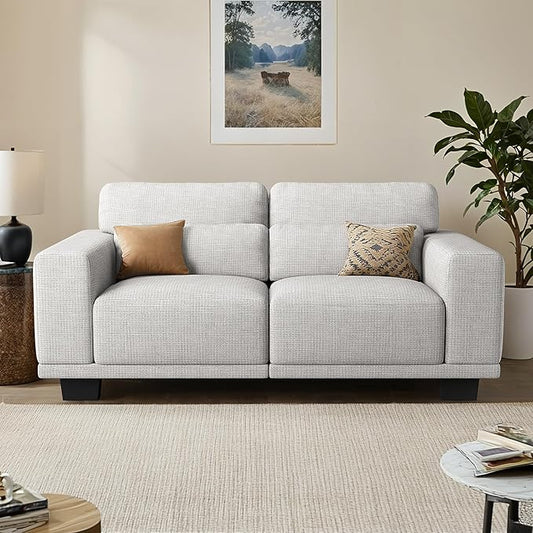 Pipishell Loveseat Couches for Living Room, 65" Modern Couch with Deep Seats and Wide Armrests, Comfortable Love Seat Sofa with Sturdy Frame, Easy to Clean with Removable Covers,Grey