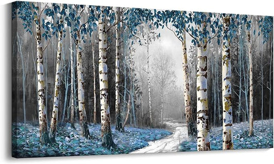 HKDGOKA Canvas Wall Art Living Room Large Fall Pictures Wall Decor Gray Nature Tree Paintings Modern Artwork for Bedroom Kitchen Bathroom Office Home Decor 40"x20"