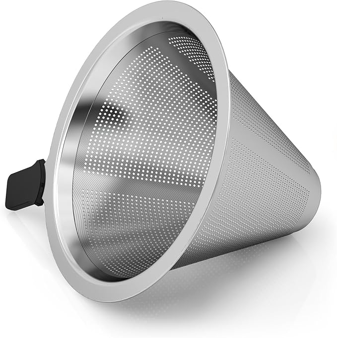 Coffee Gator Pour Over Coffee Maker - 27oz High Heat Borosilicate Glass with Reusable Stainless Steel Filter, Drip Coffee Brewer Dripper Set Carafe, 800ml Clear