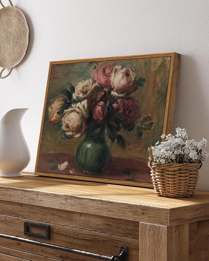 InSimSea Framed Wall Art for Living Room Flower Art Home Decor Framed Vintage Botanical Prints Rustic Farmhouse Wall Decor Mid Century Modern Decor Art Prints Floral Home Decor for Bedroom 11x14in