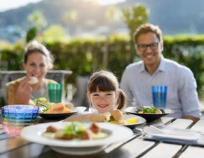 SCANDINOVIA - 32 oz Unbreakable Premium Iced Tea Drinking Glasses Tumbler (Set of 6) - BPA Free Super Grade Acrylic Plastic Cups - Dishwasher Safe, Juice - Diamond Design