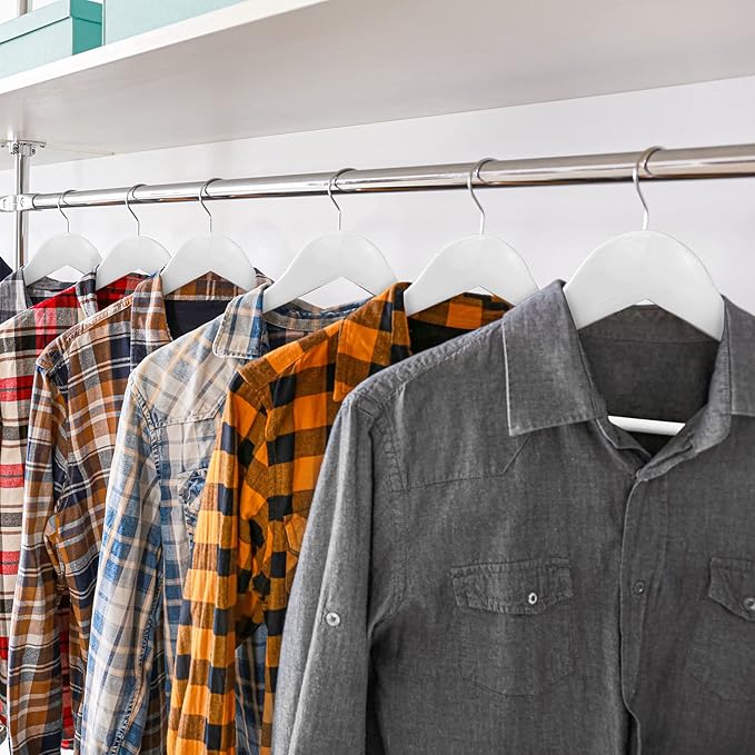 Utopia Home Premium Wooden Hangers 20 Pack - Durable & Slim Coat Hanger - Suit Hanger with 360-Degree Rotatable Hook - Wood Hangers with Shoulder Grooves (White Color)