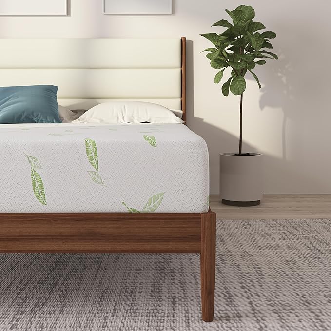 NapQueen Queen Size, 10 Inch Anula Green Tea Infused Memory Foam Mattress, Bed in a Box, CertiPUR-US Certified Mattress