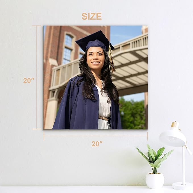 Custom Graduation Canvas Prints with Your Photos,Graduation Decorations, Personalized Graduation Canvas Wall Art Gifts Idea for Daughter, Son, Sibling or Friend (20" X 20")