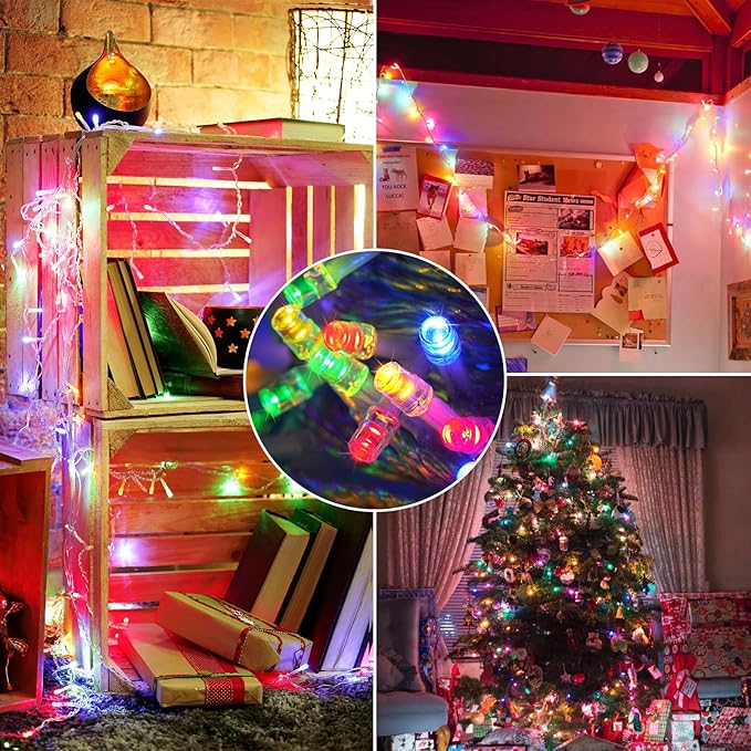 Multicolor 240 LED 88FT String Lights Indoor Outdoor, Connectable Christmas Tree Lights Waterproof 8 Modes with Timer, Clear Wire Fairy Twinkle Light Plug in for Bedroom Wedding Party Xmas Decorations