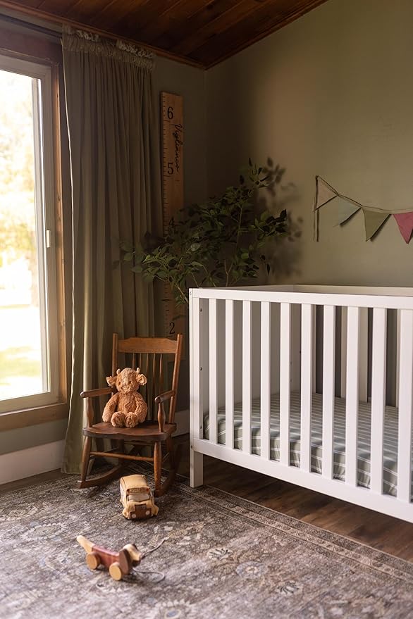 HARPPA Grevia 5 in 1 Convertible Crib, 3 Adjustable Heights, Converts to Toddler Bed, Daybed, Sofa and Full-Size Bed, Fits Standard Baby Crib Mattress, White