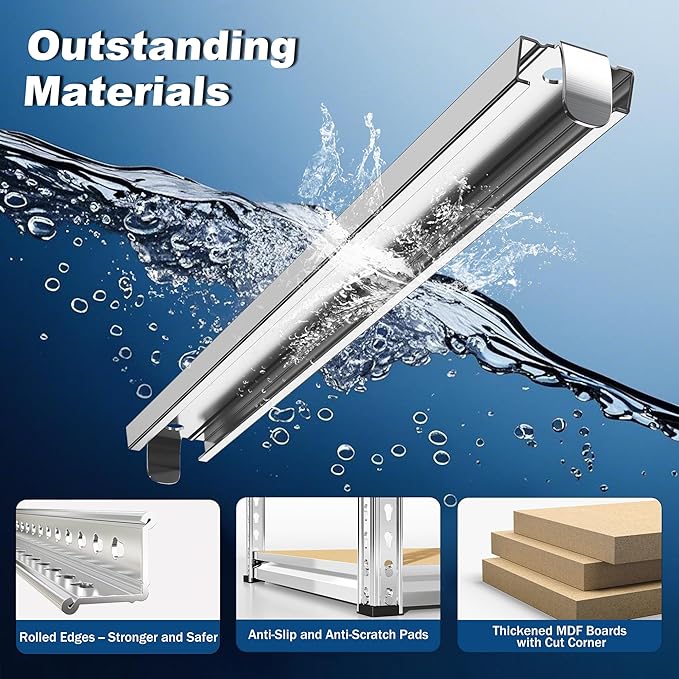 REIBII Storage Shelves 2020LBS Garage Shelving Heavy Duty Shelving 5 Tier Metal Shelving Units for Storage Adjustable Pantry Shelves for Kitchen Warehouse Basement 28" W x 12" D x 59.8" H, 4 Pack