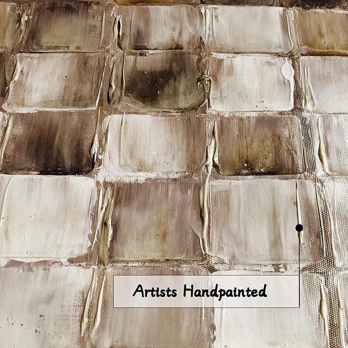 Inpraradiso Abstract Canvas Wall Art Picture : Large Bedroom Living Room Hand Painted Textured Painting Modern Square Artwork Kitchen Horizontal Contemporary Print for Home Office Decor