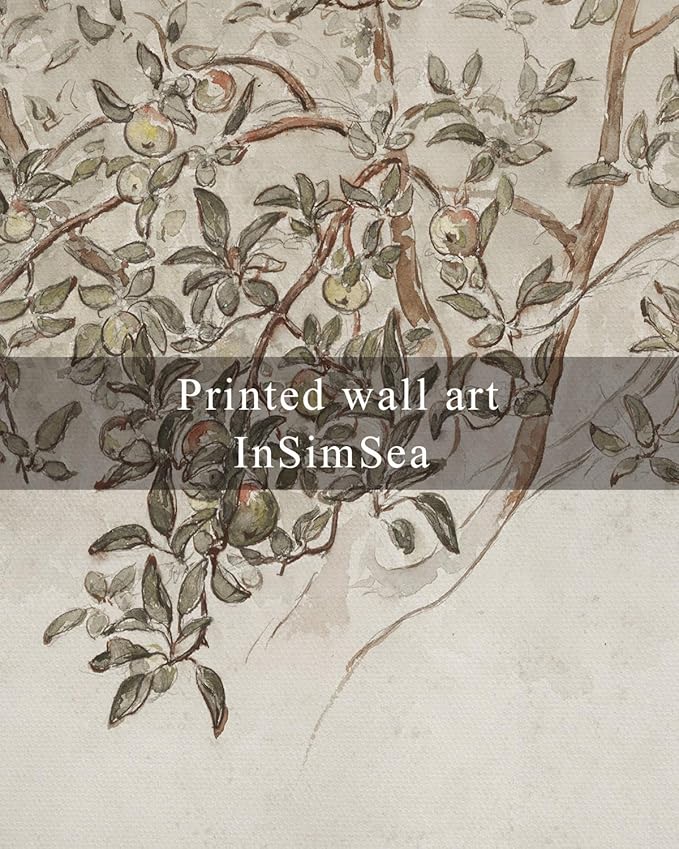 InSimSea Framed Wall Art for Living Room Vintage Plant Wall Art Apple Trees Oil Painting Decor Aesthetic Room Decor Framed Canvas Print Artwork Farmhouse Still Life Wall Pictures for Bedroom 8x10in