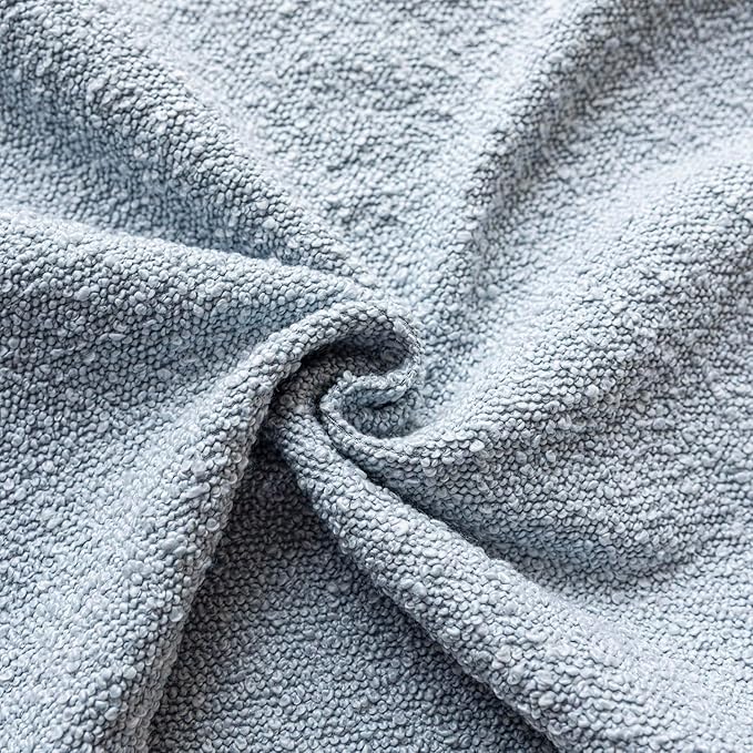 Foindtower Pack of 2 Modern Textured Boucle Lumber Throw Pillow Covers Accent Solid Decorative Pillow Cases Cozy Couch Cushion Case for Sofa Bed Living Room Home Decor, 12 x 20 Inch, Light Blue
