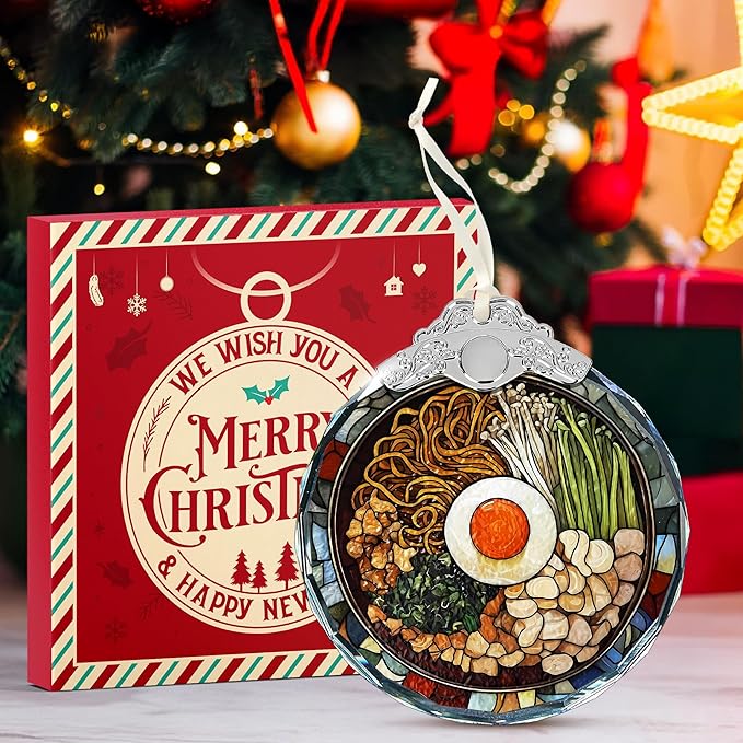 Ramen Ornaments for Christmas Tree - Unique Ramen Gifts, Food Christmas Ornament for Party, Japanese Ornaments for Foodies, Perfect Japan Ornament, Ideal Ramen Noodle Gifts for Kids, Adults