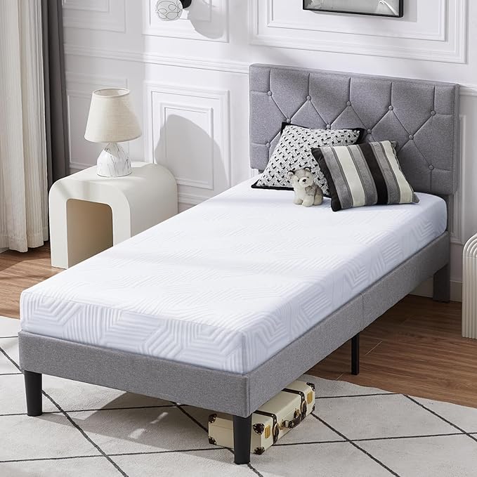 6 Inch Twin Mattress,Gel Memory Foam Mattress Twin Bed Mattress in a Box,Medium Firm Mattresses for Pressure Relief,Twin Size Mattress for Kids,Bunk Bed,CertiPUR-US Certified