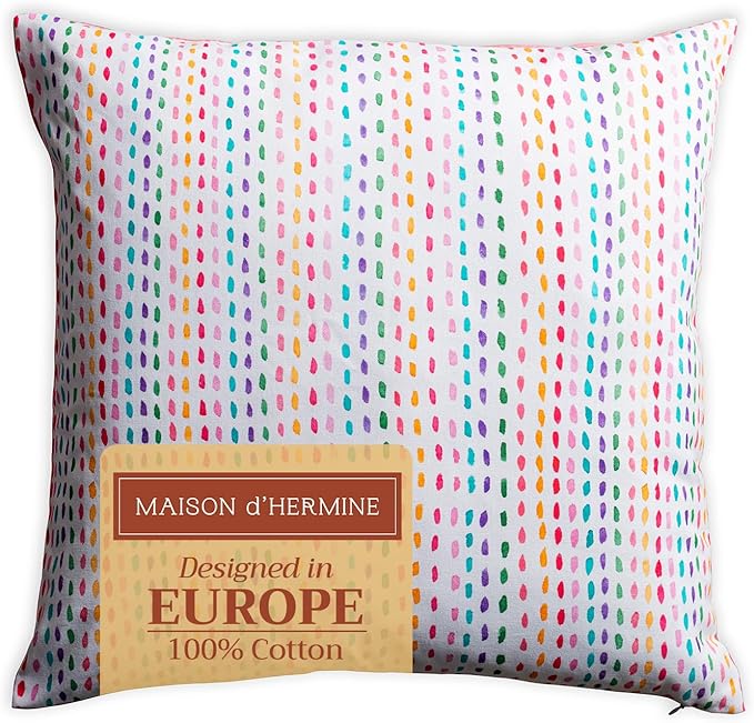 Maison d' Hermine Decorative Pillow Covers 20x20 Inch Square 100% Cotton Throw pillow Covers with invisible Zipper Cushion Case for Living Room Couch, Chair, Sofas, Bedroom, Home (Hesperides - Grphic)