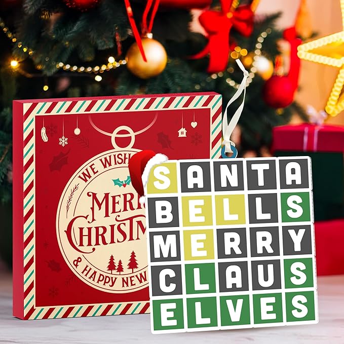 Wordle Ornament - Wordle Ornaments for Christmas Tree - Ideal Wordle Gifts for Puzzle Lovers, 2025 Special Edition Christmas Ornament, Perfect Present for Puzzle Enthusiasts, Holiday Decorations